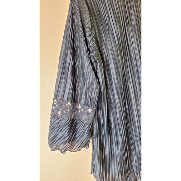 Women's Plus Size Crinkled Babydoll Top Sz 18W/20W Lace Sequins Y2K Coquette - Picture 12 of 13